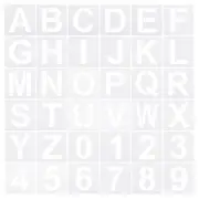 4 Inch Letter Number Stencils Alphabet Templates Set 5" Width, White 36pcs