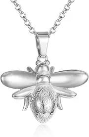 [STEFWD] Ashes Necklace For Women Stainless Steel Little Bee Cremation Jewelry For Ashes Urn Pendant Memorial Keepsake Jewelry Gifts Mom Girls