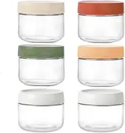 4 Pack 16 oz Wide Mouth Glass Jar with Screw Lids for Sealing, Reusable Mason Jars,Overnight Oats for Milk, Salad Dressing, Fruit, Yoghurt, DIY Projects, Jam Spices Food Storage Jar (300ML-6PCS)