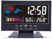 JSEIAJB Weather Voice Control Alarm Clock Home Color Screen Weather Forecast Temperature Humidity