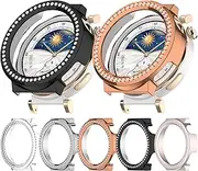 5-Pack Diamond Case for Huawei Watch GT 5 Pro 46mm, Bling Rhinestone Bumper Protective Frame Cover Women for Huawei GT5 Pro 46mm Accessories