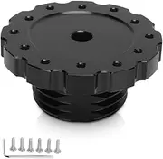 Steering Wheel Adapter, Black Aluminum Alloy High Strength Steering Wheel Connection Adapter, Exquisite Workmanship Steering Wheel Adapter Kit for 73mm Steering Wheel