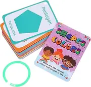 Angoily 49pcs Cognitive Learning Flash Cards for Portable Geometric Shapes and Colors Educational Cognitive Development Cards for Early Childhood Learning Fun Parent Interaction