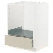 METOD / MAXIMERA base cabinet for oven with drawer, white/Havstorp beige, 60x60x80 cm