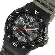 Q&Q Sport Men's Watch Grey Camouflage Army Look Silicone Plastic Men's