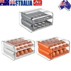 Egg Holder Double-Layer Drawer Type 32 Grid Egg Box Plastic for Kitchen Fridge