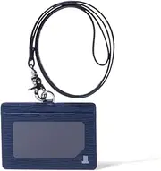 [LANVIN COLLECTION] Ranban Collection RHEIN ID Card Holder, Navy