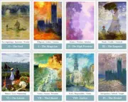 Claude Monet Tarot cards deck. Impressionism Art Tarot cards.