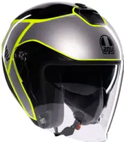 AGV Irides Davao Jet Helmet, black-grey-yellow, Size S for Men Black Grey Yellow