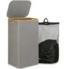 Bamboo Foldable Laundry Washing Clothes Storage Bag Hamper Basket Bin Organiser