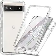 XINYEXIN Case for Google Pixel 7A 360 Degree Shockproof, Built-in Screen Protector Mobile Phone Case, Colour Gradient Clear Protective Case Cover for Google Pixel 7A - Crystal