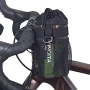 Vincita Bike Water Bottle Holder Insulated Stem Bag Handlebar Attachment Cup Holder Food Snack Storage for Mountain Bike, Bicycles & Bikes Pushchair (Camouflage)