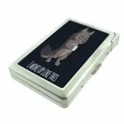 Wolf Coffee Em1 Cigarette Case with Built in Lighter Metal Wallet