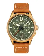 AVI-8 Spitfire Lock Chronograph Bronze Green Dial Quartz Men's Watch AV-4089-02