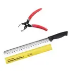 Myron Mixon BBQ Rib Skinner Pliers Ergo Chef Prodigy 12" Slicer Knife & Sleeve