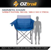 Oztrail Monsta Chair Outdoor Camping Beach Fishing Caravan RV Touring Offroad