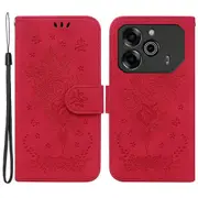 For TECNO Pova 6 5G/6 Pro 5G Case Butterfly Rose Imprint Leather Phone Cover Wallet Stand