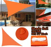 300d Sun Shade Sail Orange Home Outdoor Garden Waterproof Canopy Patio Plant Cover Uv Block Awning Decoration Sunshade Triangle
