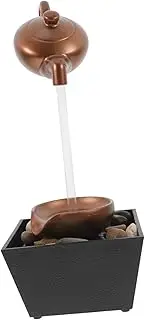 MERRYHAPY Mini Desk Water Fountain Stylish Tabletop Water Feature Led Lights for Indoor Relaxation