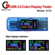 AT34 USB 3.0 Voltage Current Battery Capacity Meter Tester Voltmeter Ammeter
