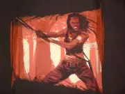 TeeFury Walking Dead XLARGE "Sliced" Walking Dead Michonne Tribute Shirt BROWN