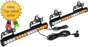 2X16.8 Inch Emergency Flashing LED Traffic Advisor Strobe Light Bar 32LED 26 Fla