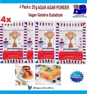 4 x 25gram Thai Agar Agar Powder Gelatine Replacement Agar Agar Vegan Powder 25g