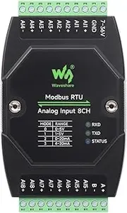 Waveshare Industrial 8-Ch Analog Acquisition Module, 12-Bit High-Precision, Supports Voltage and Current Acquisition, DC 7~36V Wide Voltage Power Supply, 8-ch Current Mode, 0~20mA