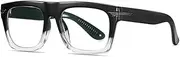 [WNCKSQ] Retro Square Clear Eyewear TR90 Women Glasses Frame Fashion Men Optical Eyeglasses Frame Computer Goggles,Black transparent