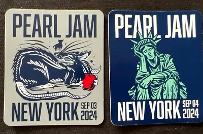 PEARL JAM 2 STICKER SET MSG NYC 9/3 & 9/4 2024 GARDEN NEW YORK STATUE LIBERTY