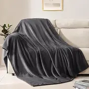 [BEAUTEX] Fleece Throw Blanket for Couch Sofa or Bed Throw Size, Soft Fuzzy Plush, Luxury Flannel Lap Blanket, Super Cozy and Comfy for All Seasons (Graphite, 50" x 60")