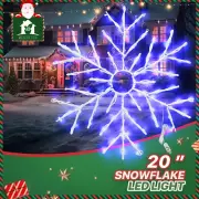 Foldable Snowflakes Hanging LED Light Outdoor Holiday Christmas Decoration 20 in