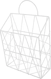 OFFSCH Hanging Wall Files Magazine Holder Decorative Book Organizer for Home Office Stylish Wire Storage Basket for Magazines Letters Folders White Design