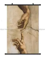 Creation of Adam Painting Italian Artist Michelangelo wall scroll cloth poster