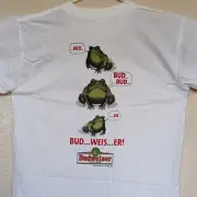 Vintage Budweiser Frogs Large T-Shirt Bud Weis Er 1995 Funny TV Commercial NOS
