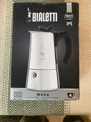 BIALETTI MUSA 4 CUP ESPRESSO MAKER 18/10 SS 0004272/CNNP NIB