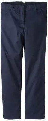 Dockers Big Girls' Plus-Size Twill Straight Leg Pant, Navy, 4
