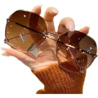 在飛比找松果購物優惠-抗紫外線 復古眼鏡 太陽眼鏡 墨鏡 橢圓形眼鏡 圓框眼鏡 無