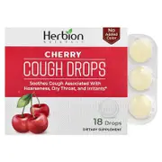 Herbion Naturals, Cough Drops, Cherry, 18 Drops