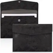 Document File Folder,Classycoo Waterproof Thin PU Leather A4 Envelope Folder Expanding File Organizer Portfolio Storage Case (N-BK)