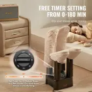 Detachable 4 Tubes Heated Shoe Dryer with Timer Black Orange