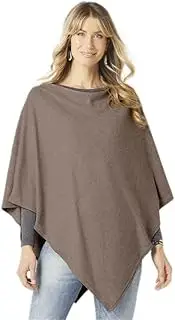 [Coco + Carmen] Lightweight Brushed Poncho, Brown, Women Fashion Apparel Accessories, Brown, One Size