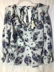 Ladies Red Camel Blouse NWT 48.00 Plus Size OX Ruffle Neck Sleeves Back Neck Tie