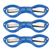 3 Pcs Folding Scissors Non-Rust Portable Mini Scissors Travel Small Shear Blue
