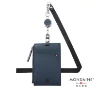 在飛比找momo購物網優惠-【MONDAINE 瑞士國鐵】溜溜球牛皮證件套(十字紋藍)