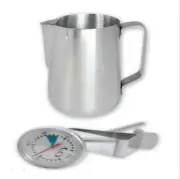 Stainless Steel Coffee Milk Frothing Thermometer & 1Ltr Jug