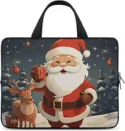 Laptop Case Sleeve Shockproof Computer Carrying Bag Christmas Santa Claus Laptop Bag Tote Lightweight Notebook Case Cover Traveling Briefcase Handle Bags for Travel Business 13inch