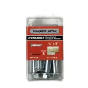 RED HEAD RH50076 Dynabolt 1/2-inch x 3-inch Concrete Sleeve Anchors 5-Piece