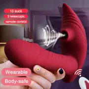 Thrusting Dildo Vibrator Wearable Clitoris G Spot Sucking Stimulator USB Sex Toy