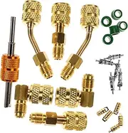 LIGHTAOTAO 1Set Conversion Adapter Kit with Core Remover Tools for Air Conditioning Refrigeration Systems Mini Split Gauge Adapter Set Broad Compatibility and Versatile Application